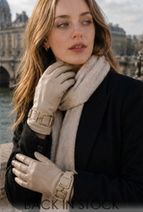 Bar Detail Faux Leather Gloves 