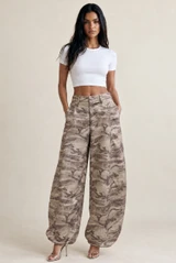 Camouflage Barrel Leg Cargo Trouser