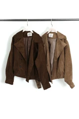 Faux Suede Short Trench Coat