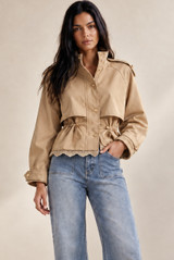 Lace Back Short Trench Coat