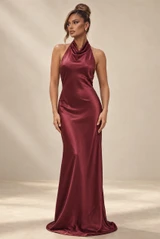 Satin Cowl Neck Maxi dress