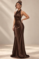 Satin Cowl Neck Maxi dress