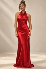 Satin Cowl Neck Maxi dress