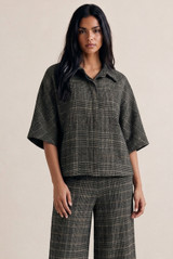 Tweed Check Oversized Shirt 