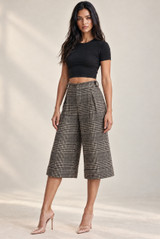 Tweed Check Cropped Trousers