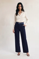 Wide Leg Trousers with Matching Belt