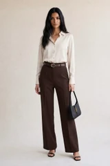 Wide Leg Trousers with Matching Belt