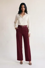 Wide Leg Trousers with Matching Belt
