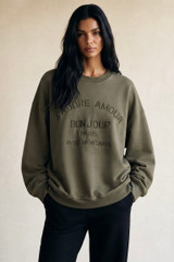 Oversized Embroidered Amour Sweatshirt
