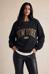 Oversized New York Applique Sweatshirt
