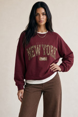 Oversized New York Applique Sweatshirt