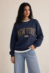 Oversized New York Applique Sweatshirt