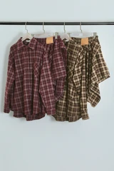 Tartan Check Blouse And Tie Skirt Set