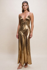 Foil Cut Out Back Maxi Dress