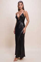 Foil Cut Out Back Maxi Dress