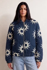 Celestial Sun Quilted Bomber Jacket