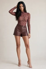 Faux Leather High Waisted Shorts