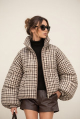 Gingham Padded Jacket