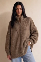  Oversized Full Zip Cardigan