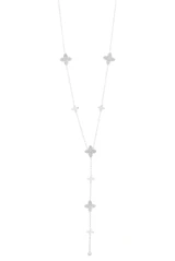 Embellished Clover Drop Necklace
