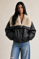 Fur Collar PU Jacket