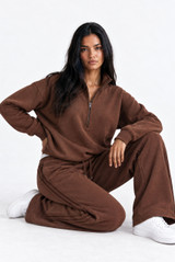 Half Zip Oversized Sweatshirt With Pockets