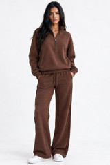 Side Pleat Wide Leg Jogger 