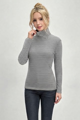 Striped High Neck Top