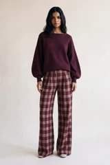 Tartan Elasticated Waist Trousers