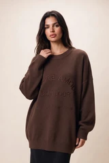 Adore Slogan Crew Neck Jumper