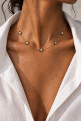 Black Diamante Clover Necklace