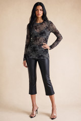 Floral Mesh Long Sleeves Top