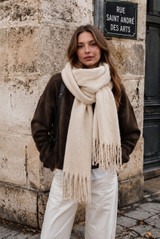 Long Soft Tassel Scarf