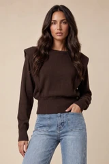 Fine Knit Padded Shoulder Jumper 