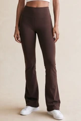 High Waisted Soft Rib Flare Legging