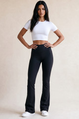 High Waisted Soft Rib Flare Legging