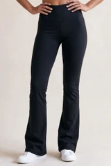 High Waisted Soft Rib Flare Legging