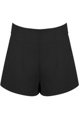 Black Tailored High Waisted Shorts 