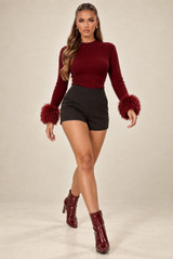 Black Tailored High Waisted Shorts 