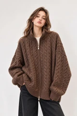 Full Zip Cable Knit Jumper