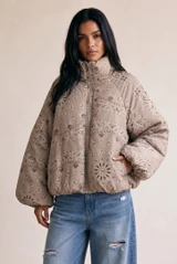 Paisley Puffer Cropped Jacket