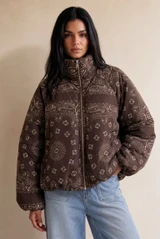 Paisley Puffer Cropped Jacket