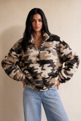 Camouflage Half Zip Borg Jumper