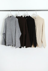 Cable Knit Zip Front Cardigan