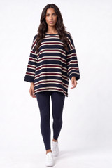 Oversized Striped Long Sleeve Top
