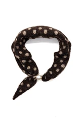 Polka Dot Knitted Pearl Clasp Neck Scarf