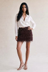Textured Tassel Low Rise Mini Skirt 