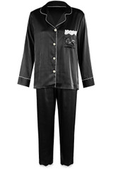 Lace Trim Silk Blend Pyjama Set