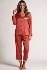 Lace Trim Silk Blend Pyjama Set