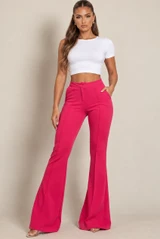 Crepe Bell Bottom Trouser
